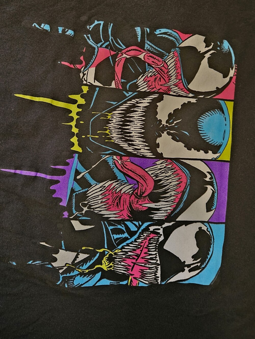 Marvel Comics Venom  Graphic Print Black Cotton T-Shirt Men's Size XL